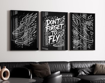 Motivational Wall Art | KAWS Poster, Hypebeast Decor, Masculine Wall Art | Modern Motivational Poster for Office, Bedroom, Home Decor MPSO3