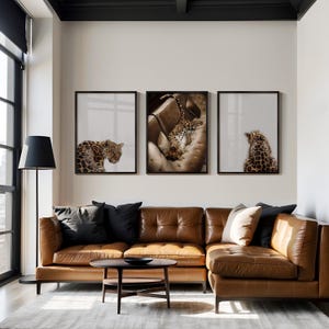 3 Piece Cheetah Wall Art | Cheetah Poster | Dopamine Decor | Black and White Luxury Fashion Poster | Hypebeast Decor CPS1 image 18