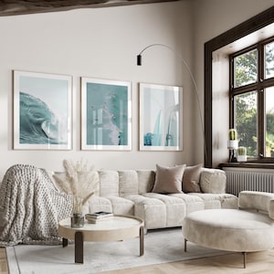 3 Piece Surfing Poster Set: Beachy Surfboard Wall Art (Digital Download) image 10