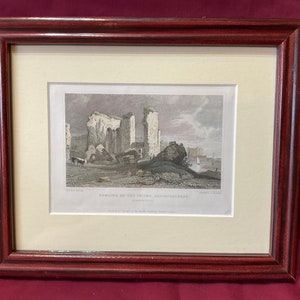 Framed Antique Print of Remains of the Priory Haverfordwest