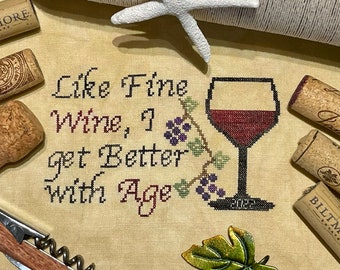 Fine Wine PDF Cross Stitch Pattern