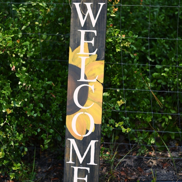 Sunflower Welcome Sign Porch Signs Home decor