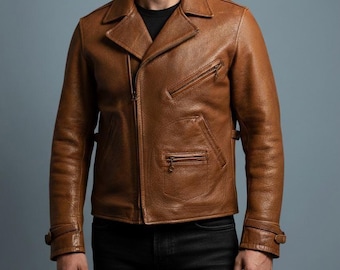 Vintage 90s Polo Ralph Lauren Cowhide Leather Biker Jacket