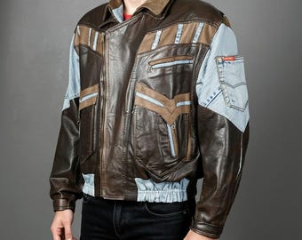 ジャケット・アウター 70s 80s EURO tirolean design leather JKT 80s Tyrolean Distressed Brown Leather Jacket – Alba Vintage Studio
