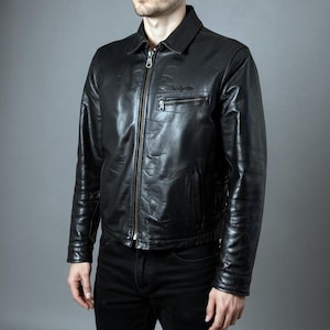 Vintage 90s Polo Ralph Lauren Cowhide Leather Biker Jacket: Buco