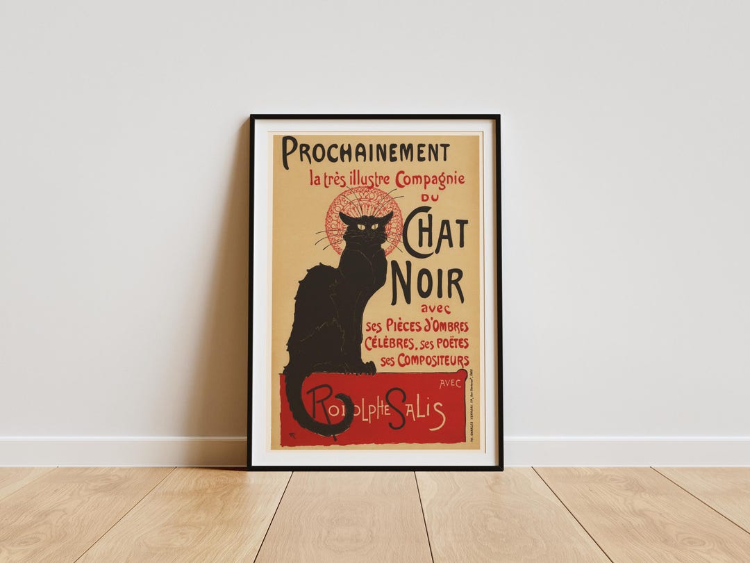 Le Chat Noir Poster Vintage French Cabaret Black Cat Art Print Retro ...