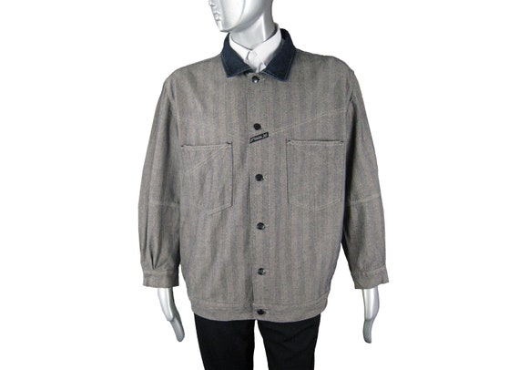 Vintage Y2K Marithe Francois Girbaud Men's Gray Denim Jacket