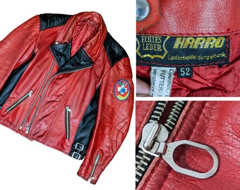 ヴィンテージ 70年代 HARRO レッドレザー モーターサイクルジャケット