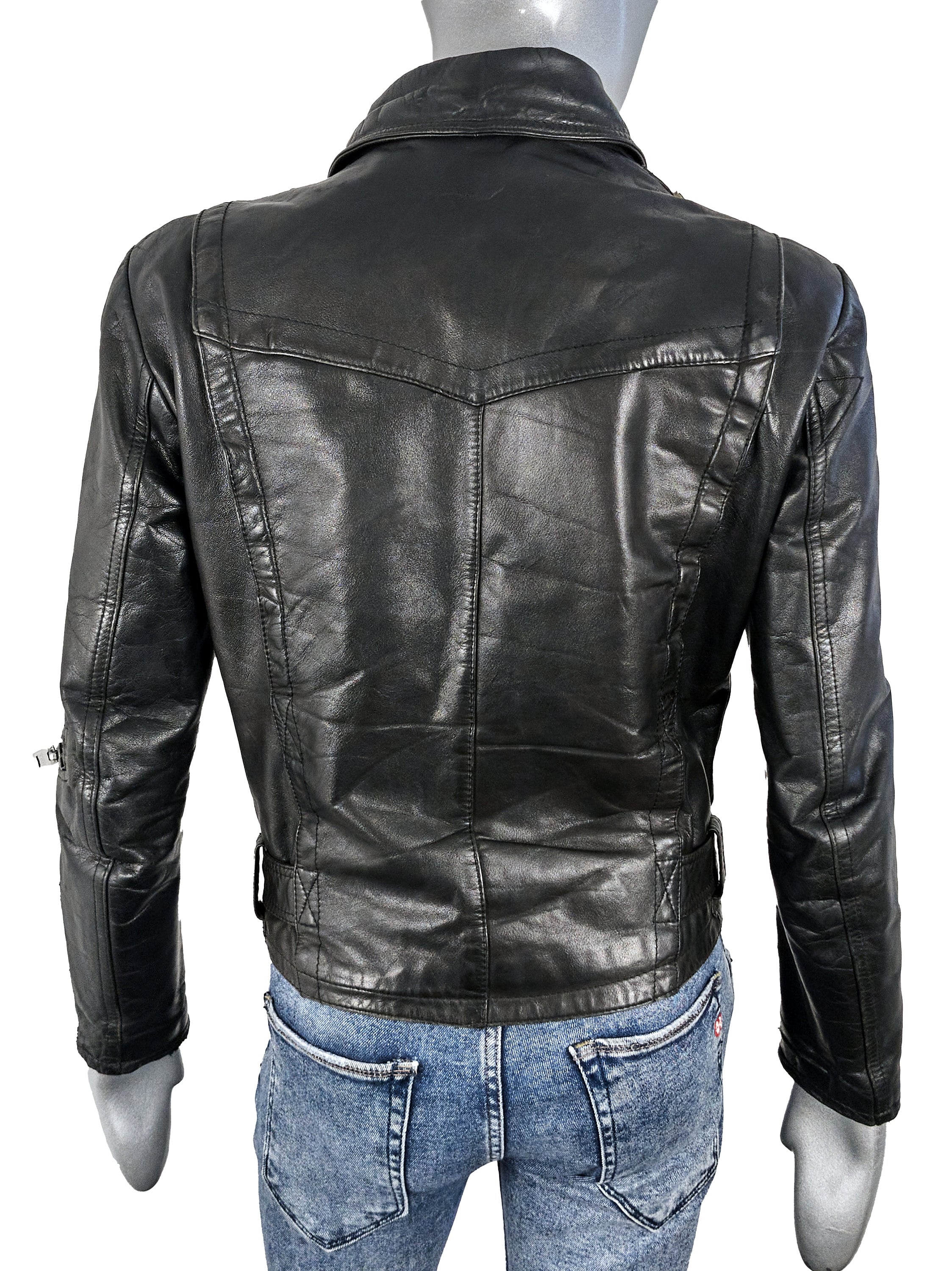 Vintage 70s Scandinavian Leather Biker Jacket: Jofama Petroff