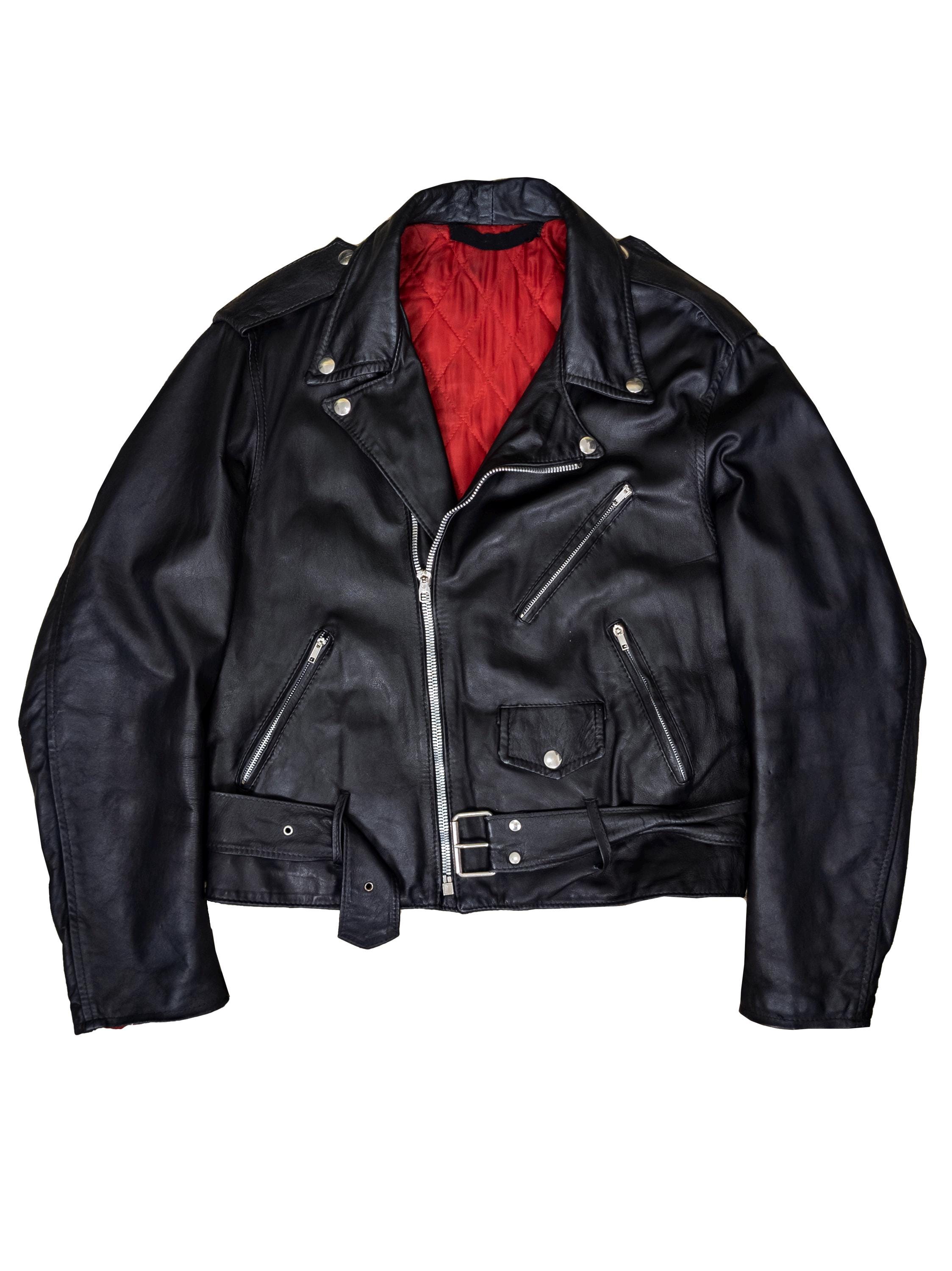 euro vintage made in Italy カウレザージャケット Vintage 70s Italian Leather Motorcycle Jacket XL: Cafe Racer Biker