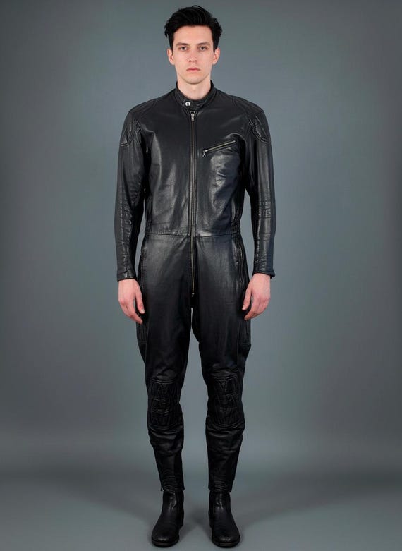 Vintage 1980s Cowhide Motorcycle Racing Suit: Made in Japan, Track