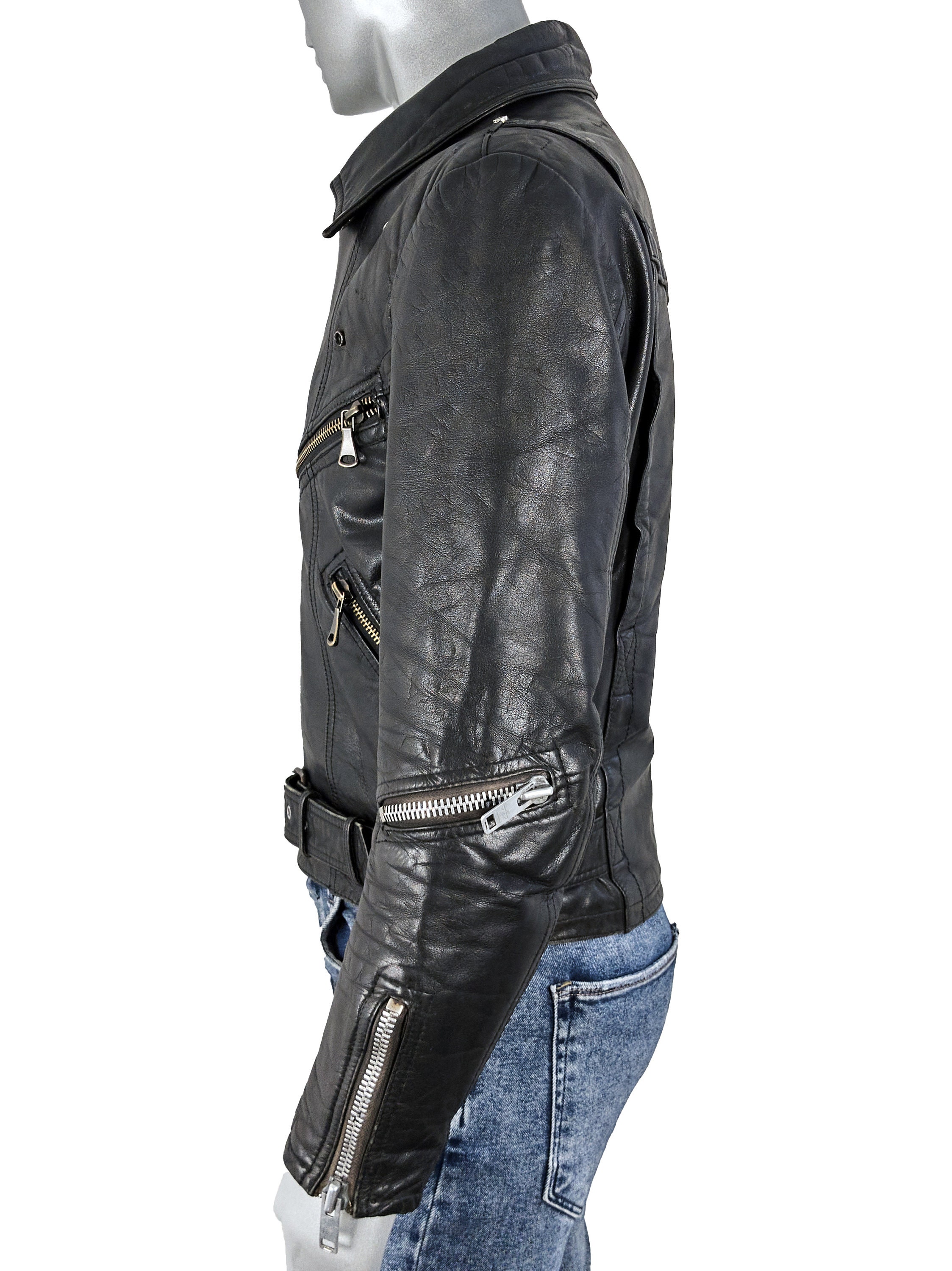 Vintage 70s Scandinavian Leather Biker Jacket: Jofama Petroff