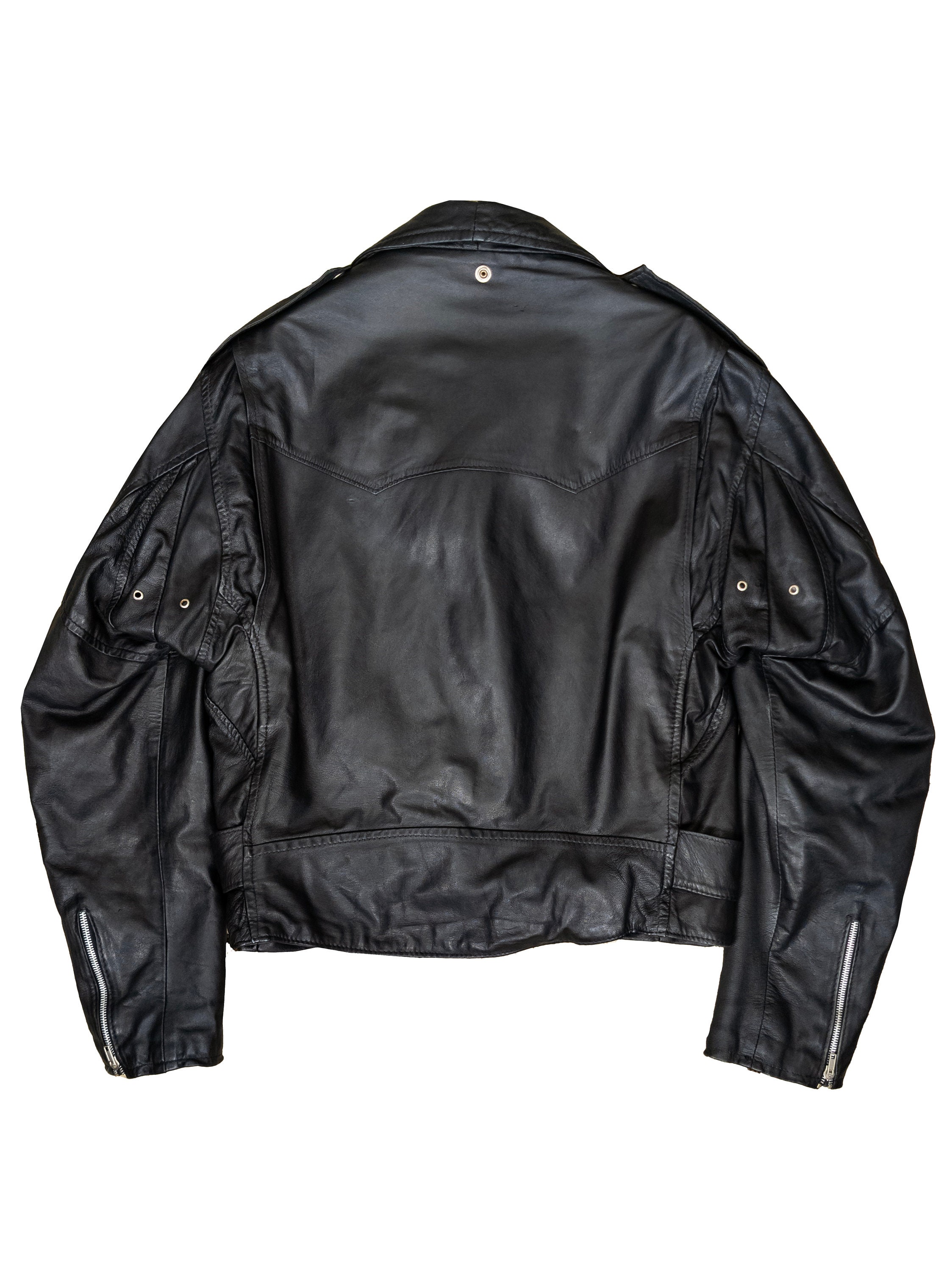 euro vintage made in Italy カウレザージャケット Vintage 70s Italian Leather Motorcycle Jacket XL: Cafe Racer Biker