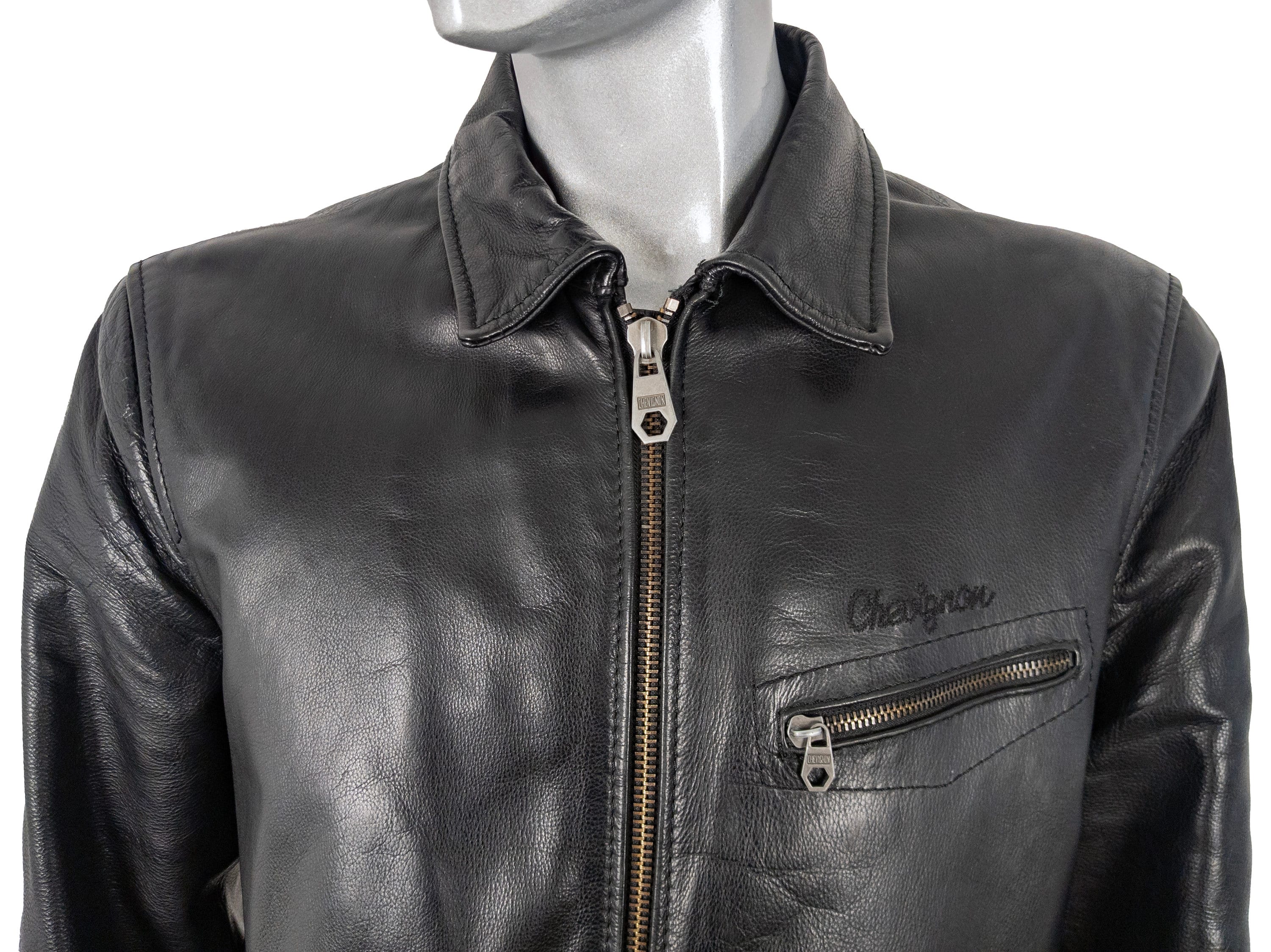 ジャケット・アウター CHEVIGNON Leather Jacket Made in FRANCE Chevignon Black Leather Jacket - Made in France - 2000s Military