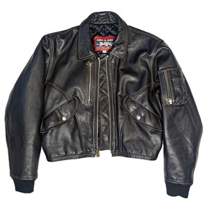 Vintage 90s Zino & Judy Women's Black Leather Bomber Jacket