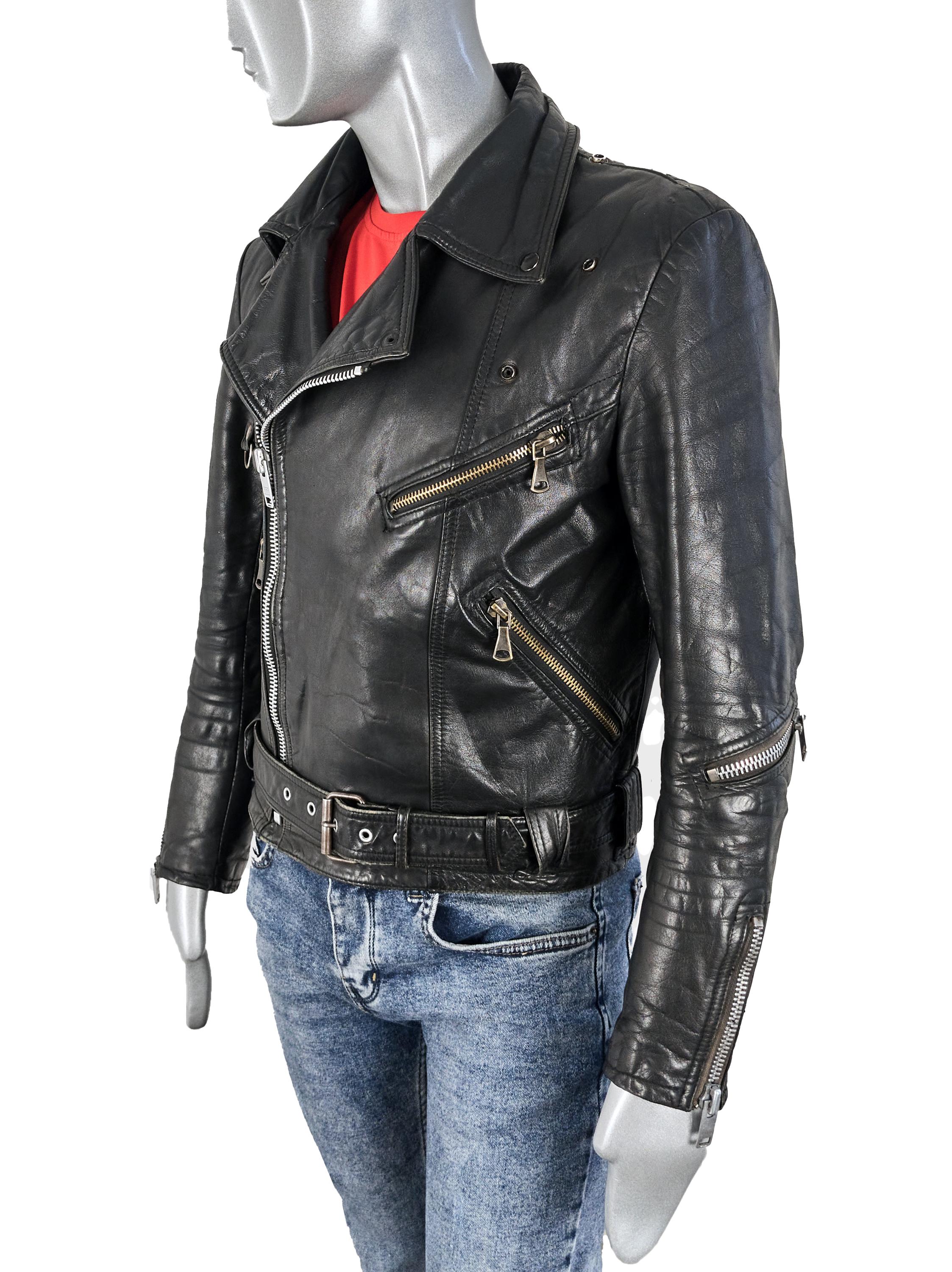 Vintage 70s Scandinavian Leather Biker Jacket: Jofama Petroff