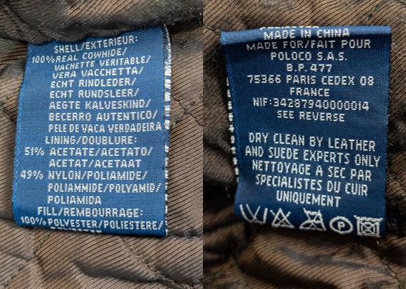 Vintage 90s Polo Ralph Lauren Cowhide Leather Biker Jacket: Buco
