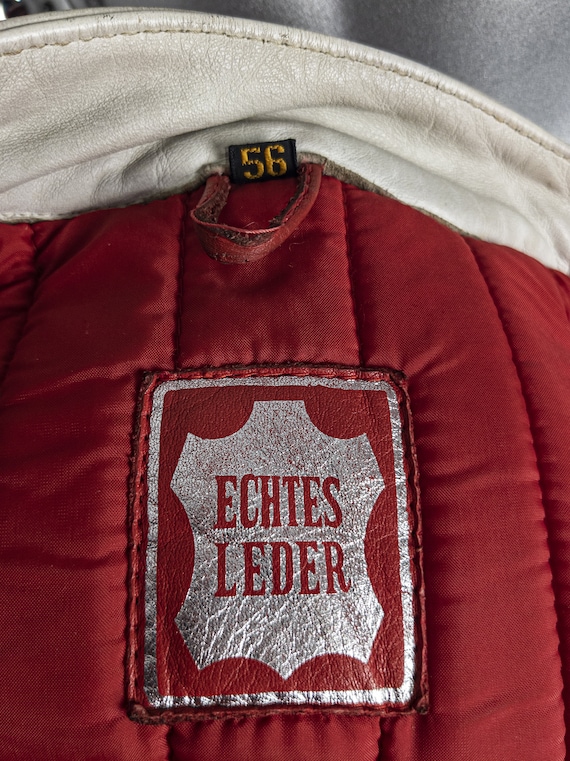 Vintage 80s Hein Gericke Leather Biker Jacket: Red & White