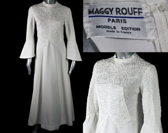 1950s Wedding dress - Maggy Rouff, Modest wedding dress - Haute couture dress, Elven wedding dress - 60s Wedding dress