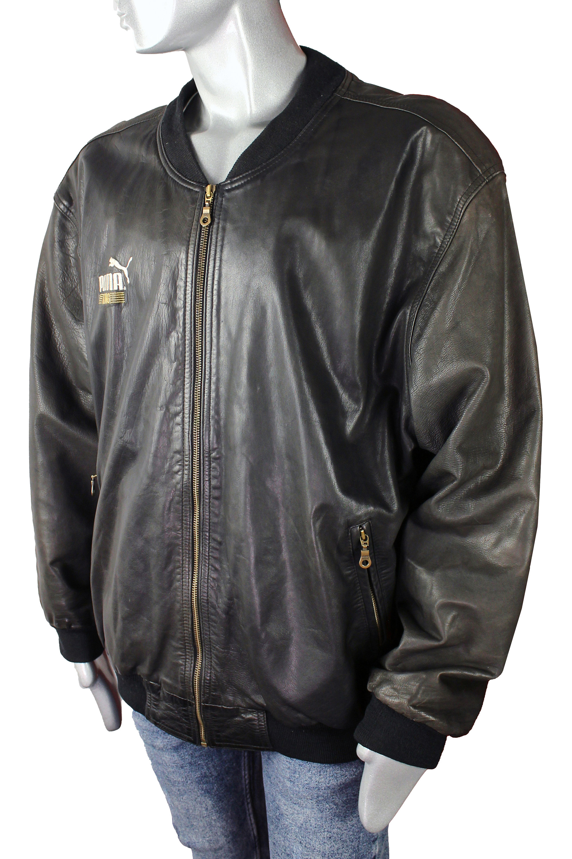 Vintage 80s Puma Leather Bomber Jacket Men's XL - Etsy Canada