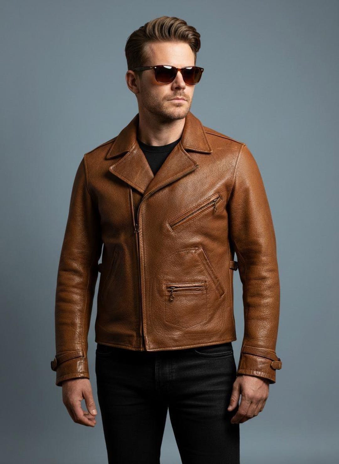 ジャケット・アウター 90's Polo by Ralph Lauren leather jacket Vintage 90s Polo Ralph Lauren Men's Light Brown Leather