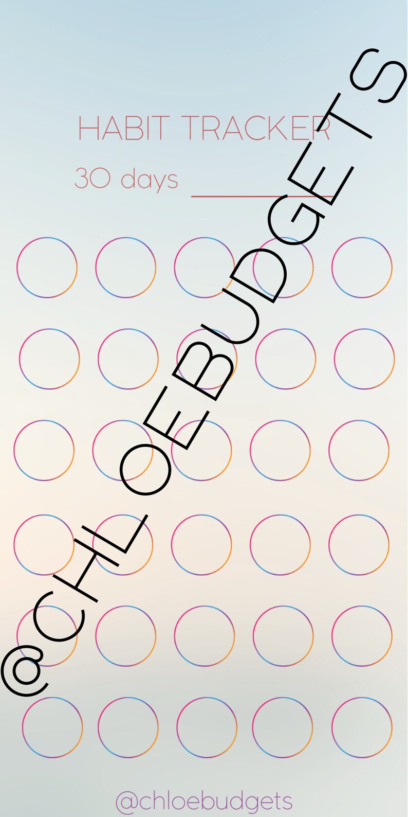 30 Day Habit Tracker Printable Life Tracker Planning - Etsy