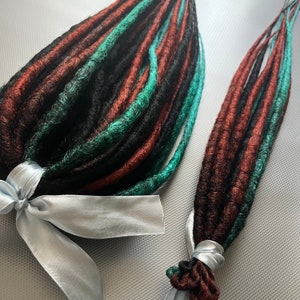 Earthy Elegance - Bronze, Black, and Green Full Set Crochet Synthetic Dreadlocks, Viking Set by Voron Dreads