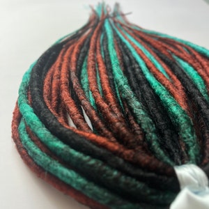 Earthy Elegance - Bronze, Black, and Green Full Set Crochet Synthetic Dreadlocks, Viking Set by Voron Dreads