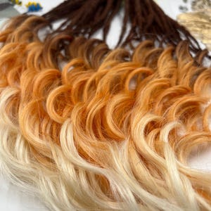 Extra Long Ginger Dreadlock Extensions – 20 DE Brushable Crochet Curls – 31” Soft Synthetic Hair in Brown Copper Ombre