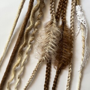 Brown and Blonde Synthetic Dreadlocks Extensions: Viking Hairstyle Full Set
