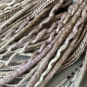Platinum blond Dreadlocks Mixed, Double/ Single ended Dreads, Personalized Synthetics Dreadlocks Extension Set, Silver Dread by Voron Dreads