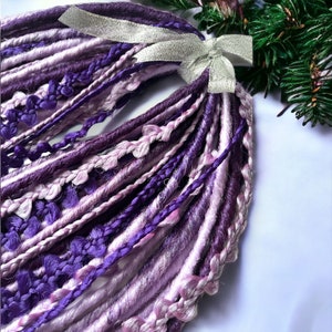 Dreads sintetici viola: mix di lavanda viola, set vichingo intrecciato