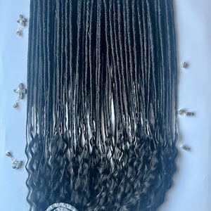 Dreadlocks noires au crochet : pointes bouclées synthétiques faites main, cheveux bohèmes vikings