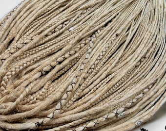 Blonde Synthetic Crochet Dreadlocks, Natural Colors for Viking Style by Voron Dreads