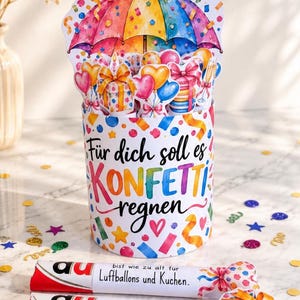 Duplo födelsedagspresentmall för utskrift - direkt nedladdning - födelsedagspresent - pengapresent - må konfetti regna ner på dig