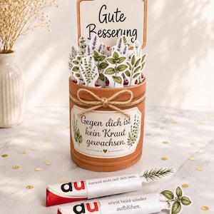 Confezione regalo Duplo "Guarisci presto" | Piccolo regalo per malati | Regalo fai da te | Download immediato | Tira su il morale | Regalo per visitatori malati | Souvenir