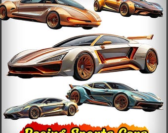 Racing Sports Car PNG Bundle - 19 Modern Supercars Clipart - Designs for Sublimation, Stickers, Cricut and POD - Instant Download