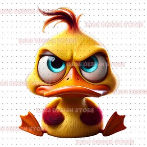 Grumpy Cute Animals Clipart – 26 Funny Angry Animal PNGs – 3D Cartoon Graphics for Sublimation, Stickers, Printables, T-Shirts, Crafts