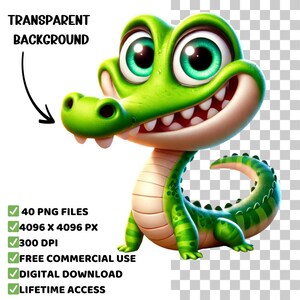 Funny Animals 40 PNG Clipart Bundle, Cartoon Animals for Digital Prints, Invitation, and T-Shirt Design, Instant Digital Download