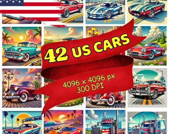 Pakiet 42 PNG samochodów retro z USA, amerykańska ciężarówka, pobierz, klasyczne samochody amerykańskie, samochody oldtimerowe, klasyczne pojazdy, zabytkowe samochody z USA