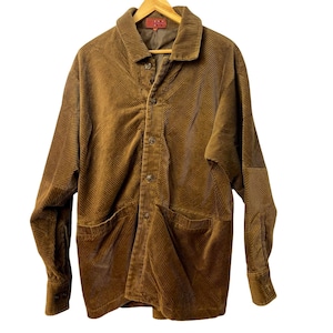 Prestige Mens Brown Corduroy Button-Up Jacket Medium