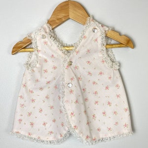 Vintage 1960's Baby Bliss Top CottageCore Prairie Baby Top Pink 6-9 Months Size