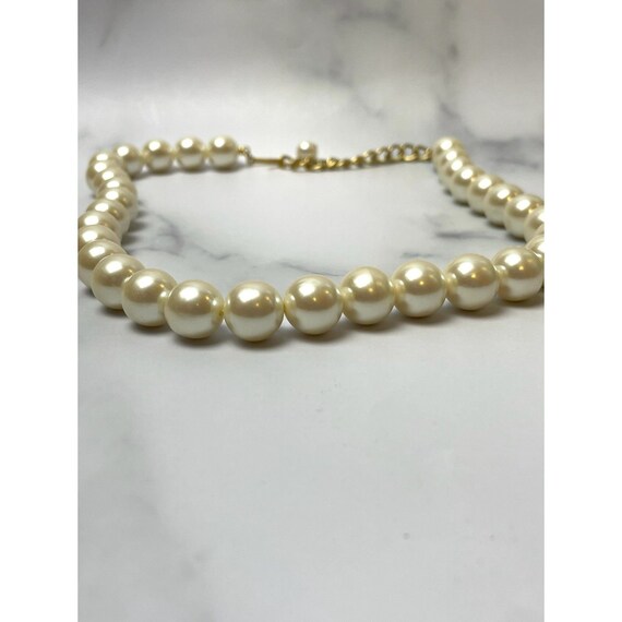 Vintage 1950s Faux Pearl Necklace, Chunky Choker … - image 6