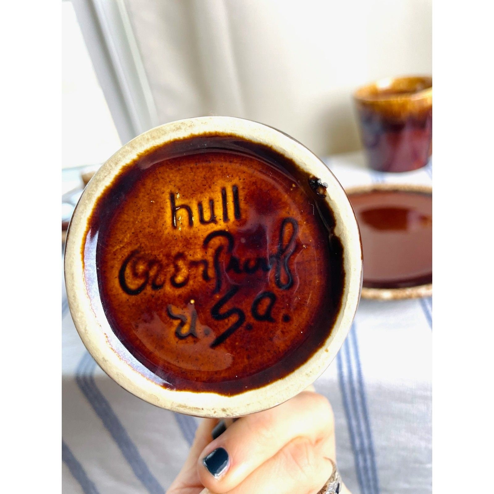 Vintage MCM Hull Ovenproof Pottery Set 11 Piece, Hull Coffee Cups, MCM