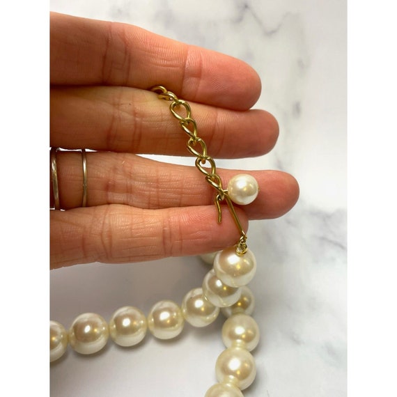 Vintage 1950s Faux Pearl Necklace, Chunky Choker … - image 2