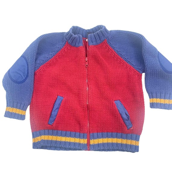 Vintage GAP Toddler Boys 4T Cardigan Knit Sweater With Elbow Patches Color Block Etsy Australia