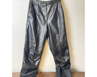 パンツ 90s Emporio Armani leather pants Vintage Armani Collezioni Black Leather Pants: 90s Italian