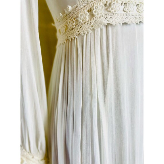 Vintage 70s Gunne Sax Style Wedding Dress Silk Ch… - image 5