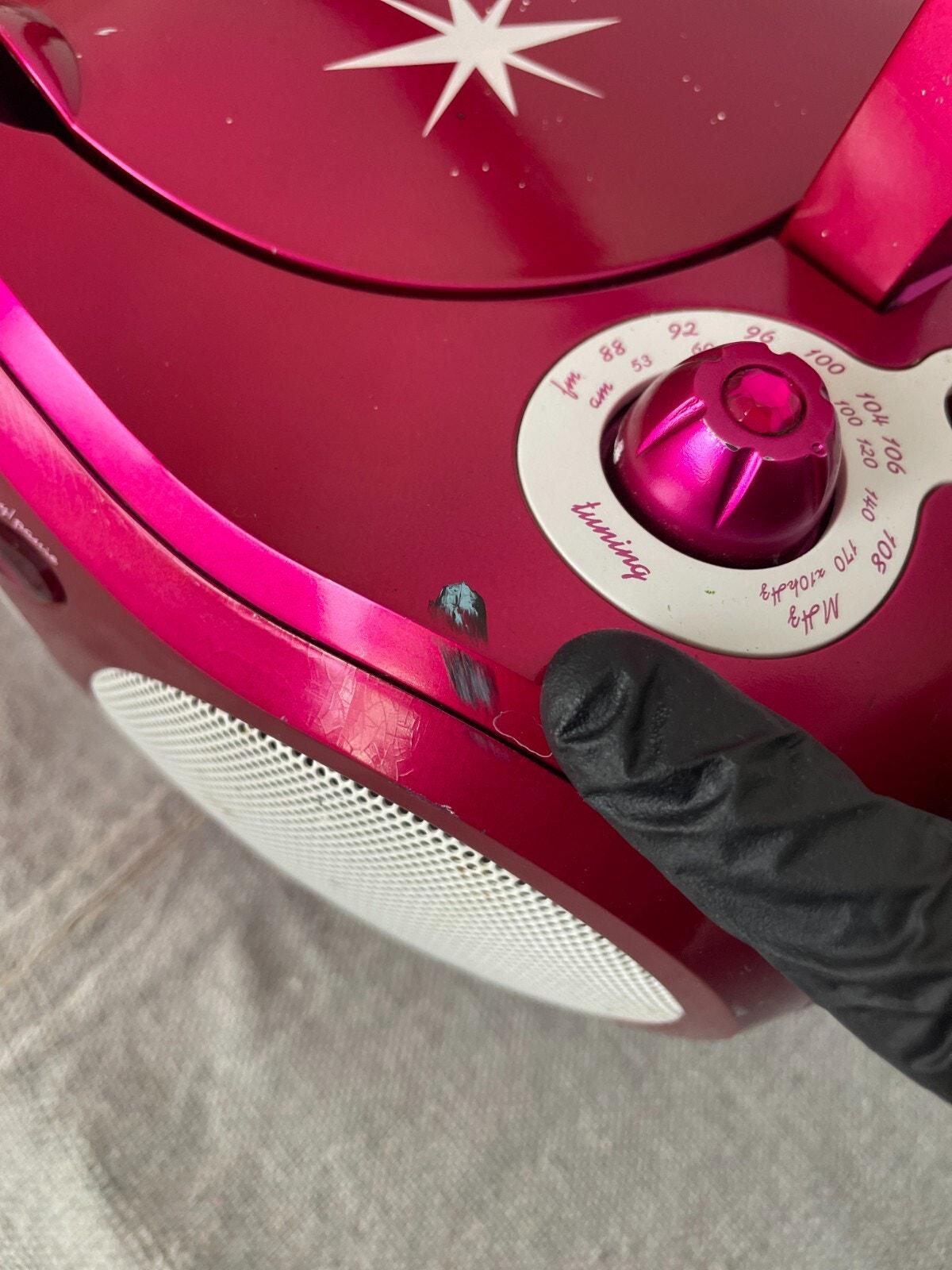 Nextplay Hot Pink Glitz Glitter Am Fm Cd Boombox NP400GB