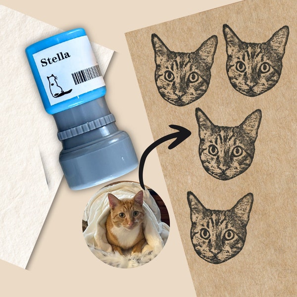 Custom Pet Stamp, Cute Pet Image Stamp,Personalized Cat&Dog Stamps, Royal Pet Face Stamp,Pet Memorial Gift